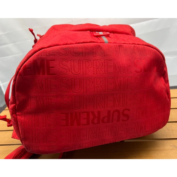 SUPREME NY Nylon Backpack Logo Pattern RED S/S 2019 - Picture 7 of 9